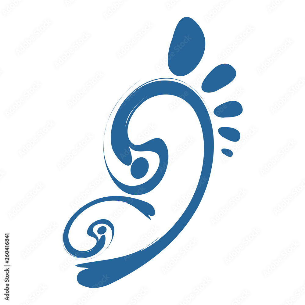 Obraz premium Abstract footprints silhouette concept design. Symbol graphic template element vector