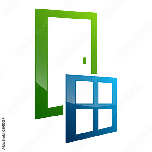 Door window frame concept design. Symbol graphic template element vector