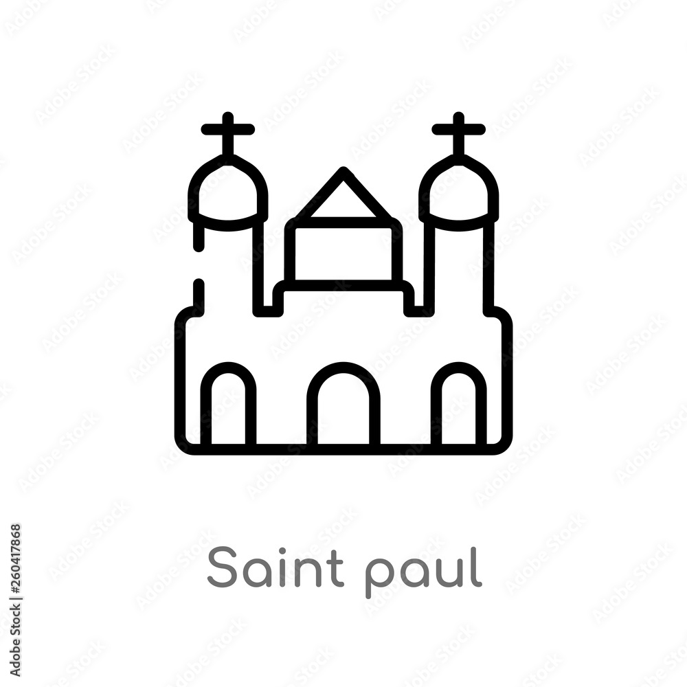 outline saint paul vector icon. isolated black simple line element illustration from monuments concept. editable vector stroke saint paul icon on white background