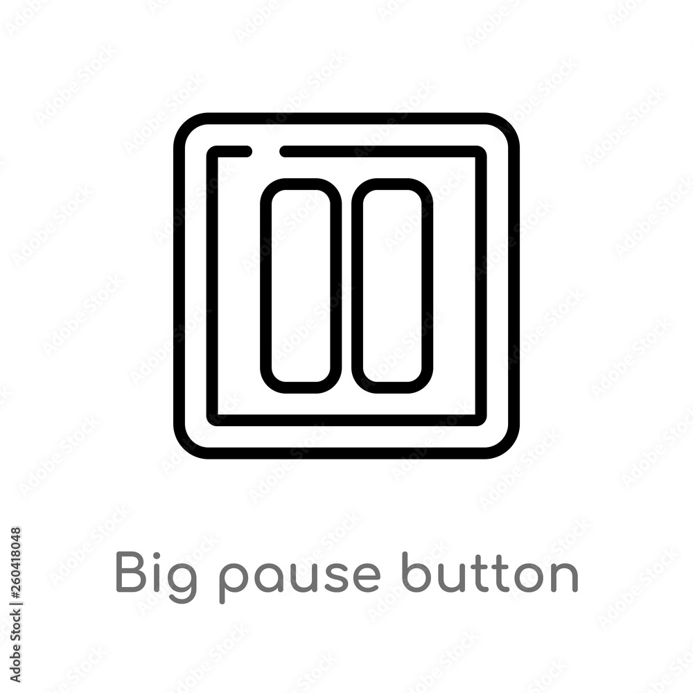 outline big pause button vector icon. isolated black simple line element illustration from multimedia concept. editable vector stroke big pause button icon on white background outline big pause button vector icon. isolated black simple line element illustration from multimedia concept. editable vector stroke big pause button icon on white background