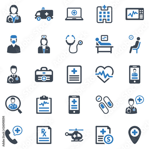 Healthcare & Medical Icon Set - 1 (Blue Series)