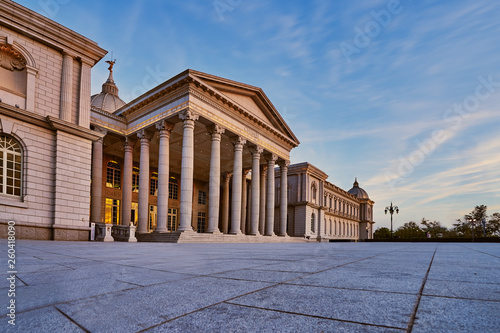Tainan, Taiwan - December 4, 2018: Beautiful scenic of Chimei museum which displays of Western art, antiquities and notable stringed-instrument collection in Tainan, Taiwan