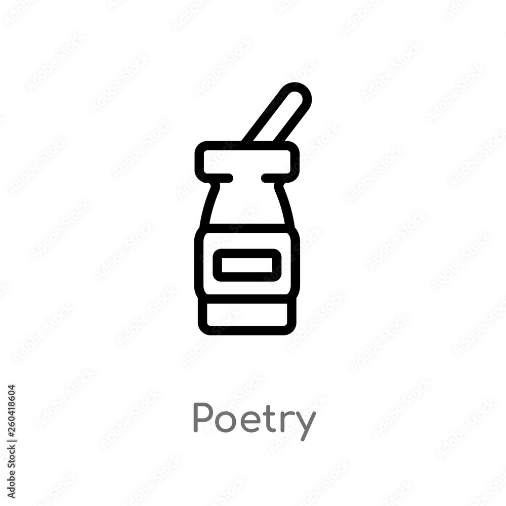 outline poetry vector icon. isolated black simple line element illustration from museum concept. editable vector stroke poetry icon on white background outline poetry vector icon. isolated black simple line element illustration from museum concept. editable vector stroke poetry icon on white background