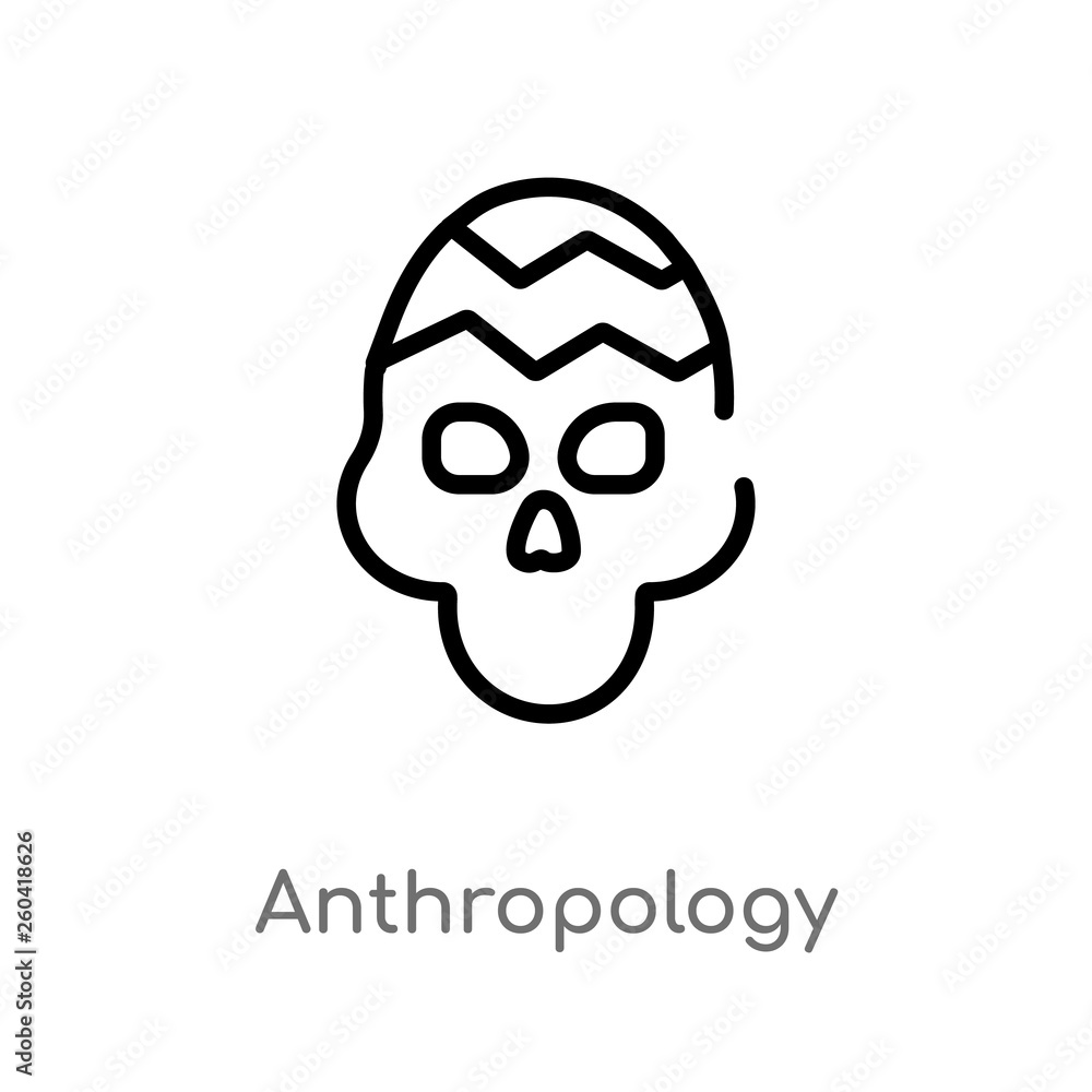 outline anthropology vector icon. isolated black simple line element illustration from museum concept. editable vector stroke anthropology icon on white background outline anthropology vector icon. isolated black simple line element illustration from museum concept. editable vector stroke anthropology icon on white background