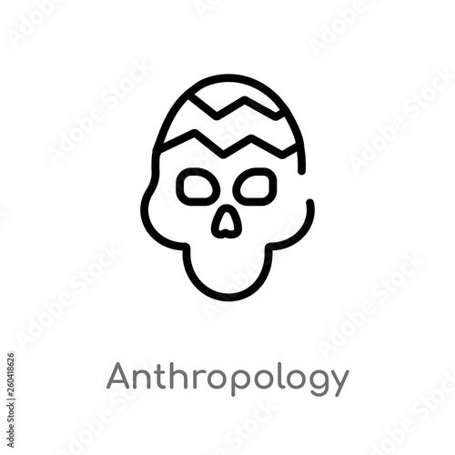 outline anthropology vector icon. isolated black simple line element illustration from museum concept. editable vector stroke anthropology icon on white background