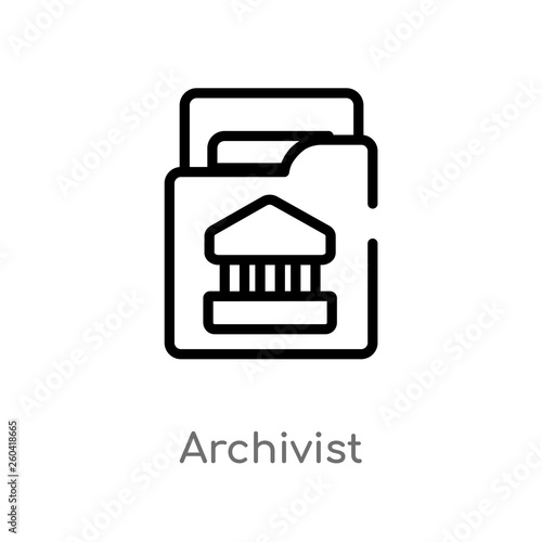 Photos outline archivist vector icon