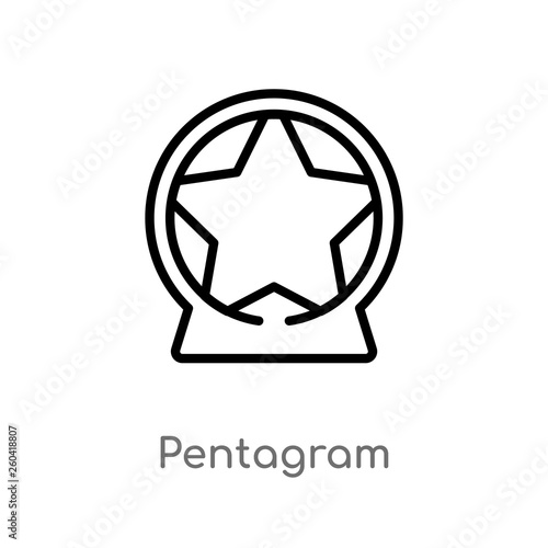 outline pentagram vector icon. isolated black simple line element illustration from music concept. editable vector stroke pentagram icon on white background