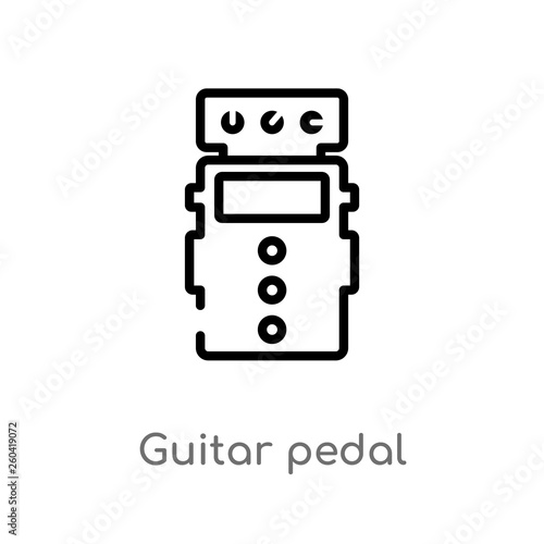 outline guitar pedal vector icon. isolated black simple line element illustration from music concept. editable vector stroke guitar pedal icon on white background