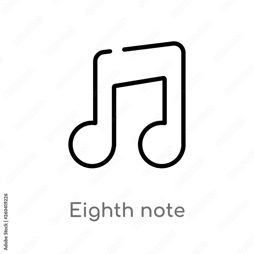 outline eighth note vector icon. isolated black simple line element illustration from music and media concept. editable vector stroke eighth note icon on white background outline eighth note vector icon. isolated black simple line element illustration from music and media concept. editable vector stroke eighth note icon on white background