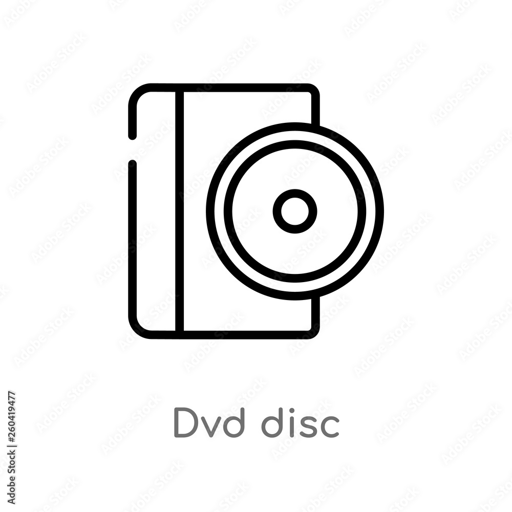 outline dvd disc vector icon. isolated black simple line element illustration from music and media concept. editable vector stroke dvd disc icon on white background outline dvd disc vector icon. isolated black simple line element illustration from music and media concept. editable vector stroke dvd disc icon on white background