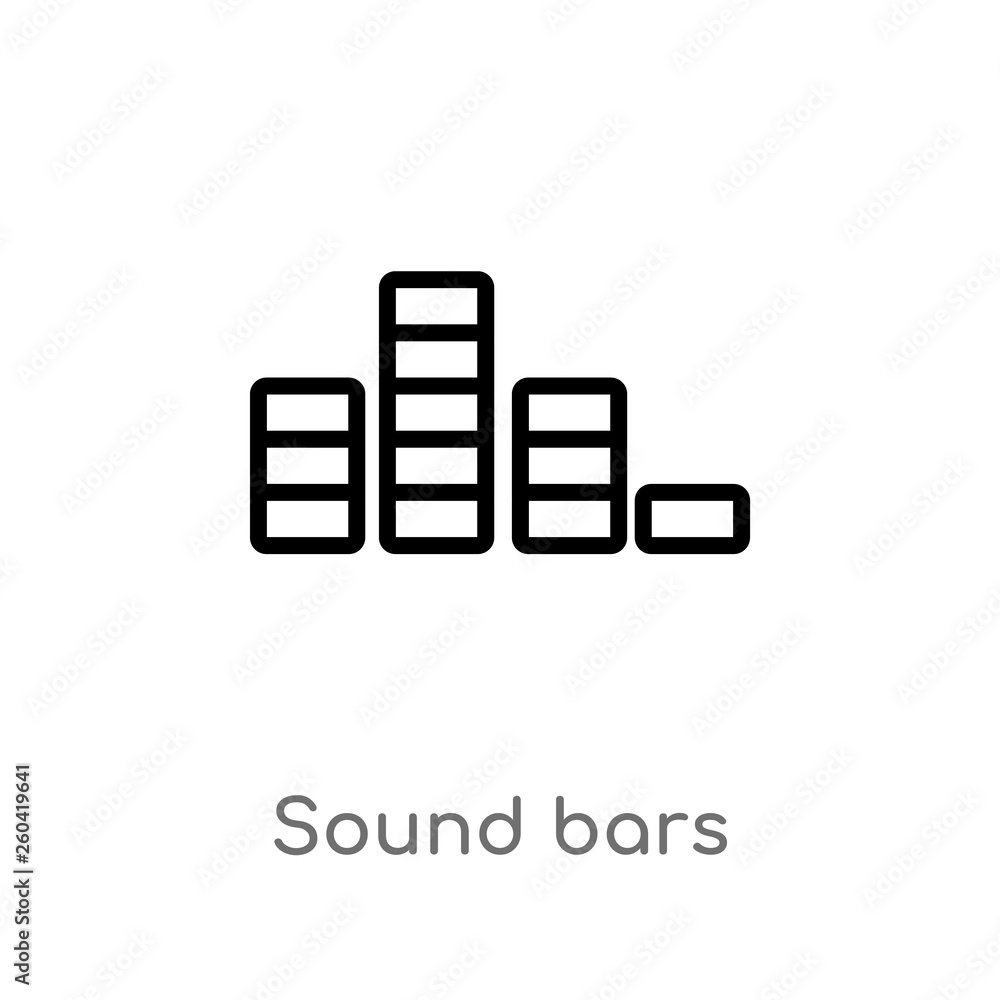 outline sound bars vector icon. isolated black simple line element illustration from music concept. editable vector stroke sound bars icon on white background outline sound bars vector icon. isolated black simple line element illustration from music concept. editable vector stroke sound bars icon on white background