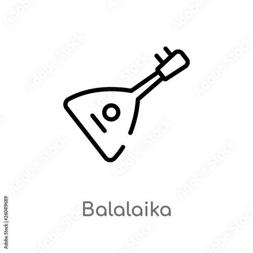 outline balalaika vector icon. isolated black simple line element illustration from music concept. editable vector stroke balalaika icon on white background