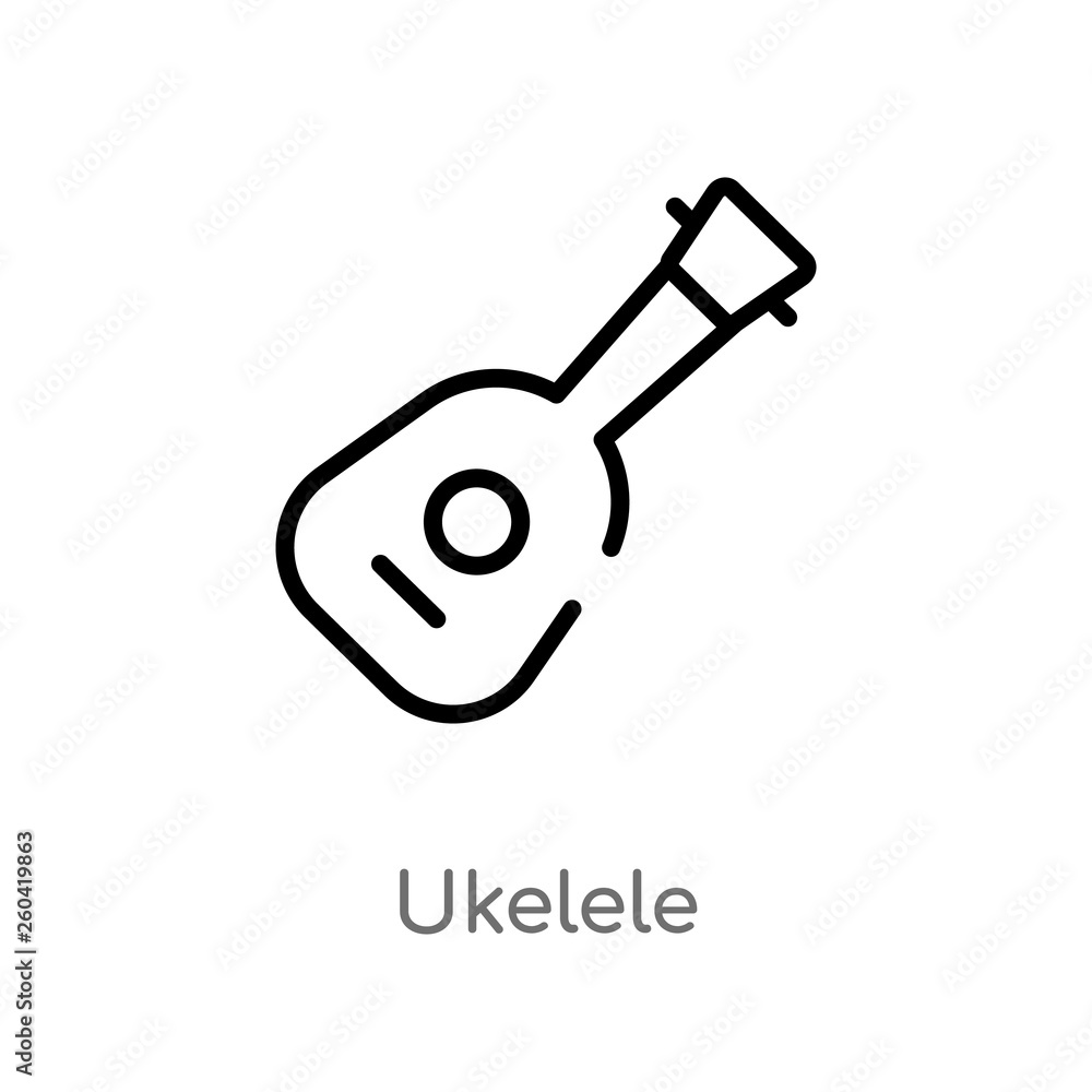 outline ukelele vector icon. isolated black simple line element illustration from music concept. editable vector stroke ukelele icon on white background outline ukelele vector icon. isolated black simple line element illustration from music concept. editable vector stroke ukelele icon on white background