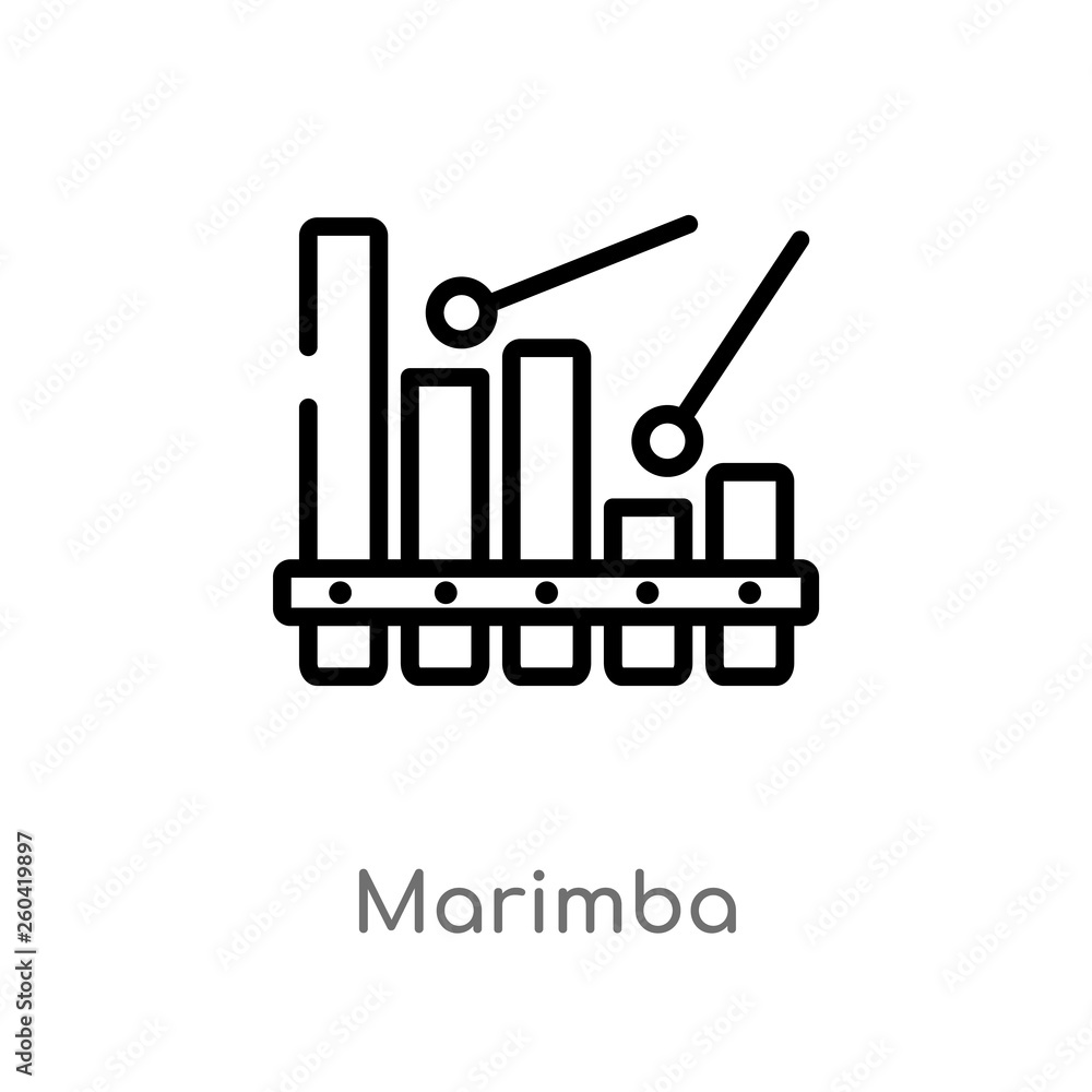 outline marimba vector icon. isolated black simple line element illustration from music concept. editable vector stroke marimba icon on white background outline marimba vector icon. isolated black simple line element illustration from music concept. editable vector stroke marimba icon on white background
