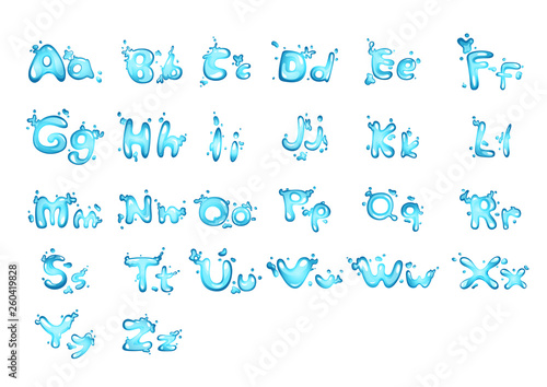 Alphabet water letter A - Z Vector