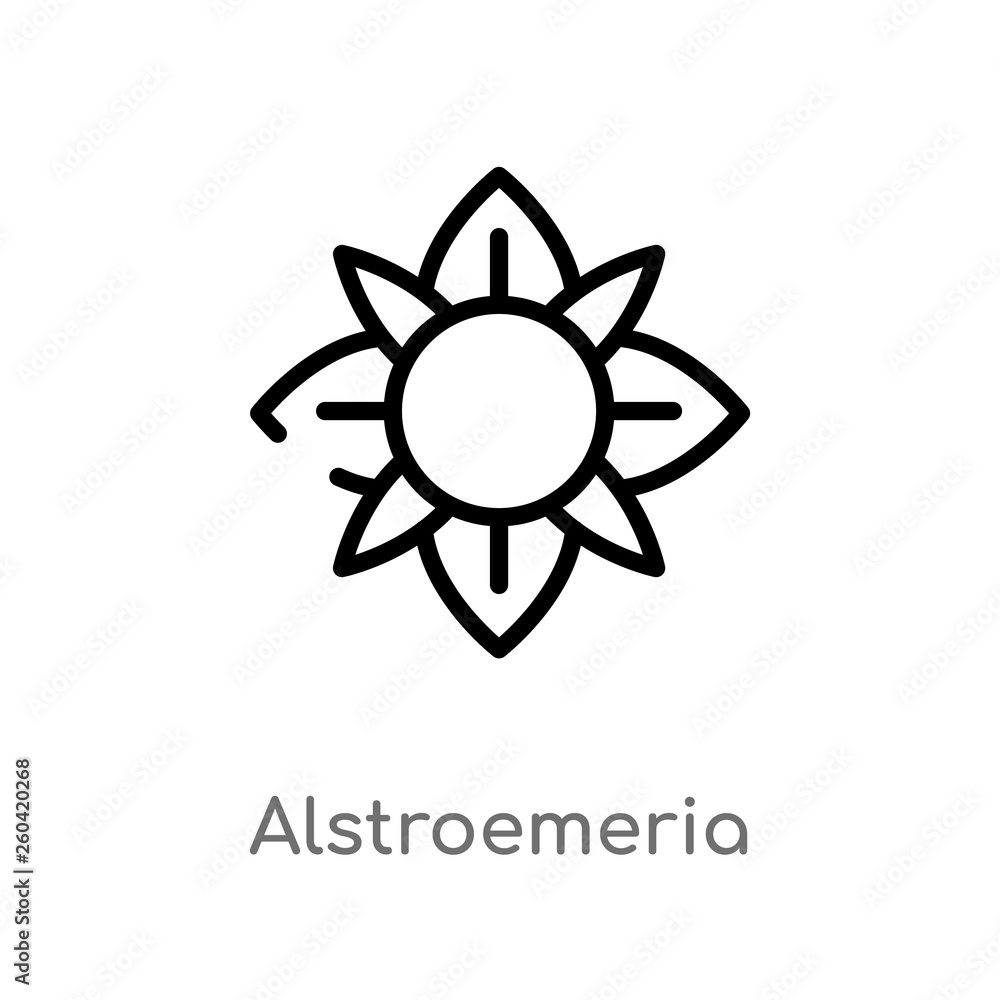 outline alstroemeria vector icon. isolated black simple line element illustration from nature concept. editable vector stroke alstroemeria icon on white background outline alstroemeria vector icon. isolated black simple line element illustration from nature concept. editable vector stroke alstroemeria icon on white background