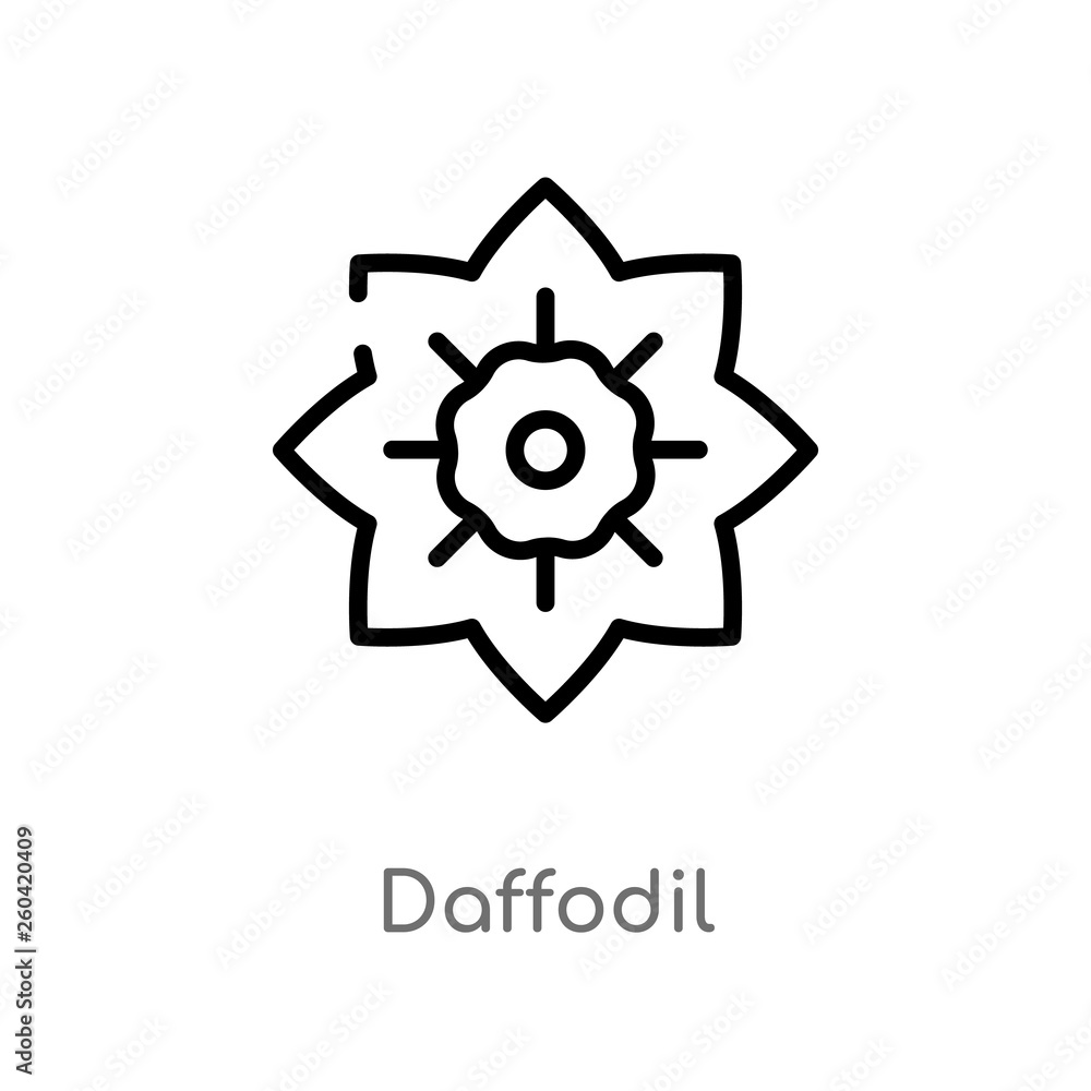 outline daffodil vector icon. isolated black simple line element illustration from nature concept. editable vector stroke daffodil icon on white background outline daffodil vector icon. isolated black simple line element illustration from nature concept. editable vector stroke daffodil icon on white background