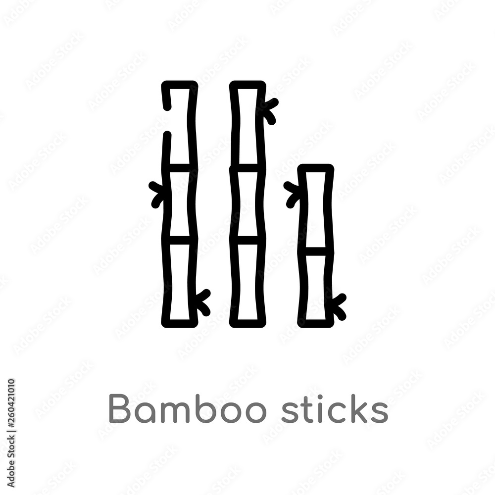 outline bamboo sticks vector icon. isolated black simple line element illustration from nature concept. editable vector stroke bamboo sticks icon on white background outline bamboo sticks vector icon. isolated black simple line element illustration from nature concept. editable vector stroke bamboo sticks icon on white background