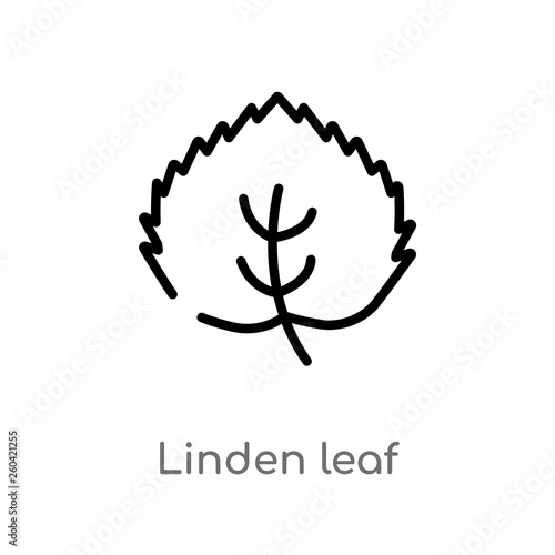 outline linden leaf vector icon. isolated black simple line element illustration from nature concept. editable vector stroke linden leaf icon on white background