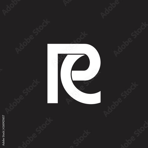 letters pr simple geometric line logo vector