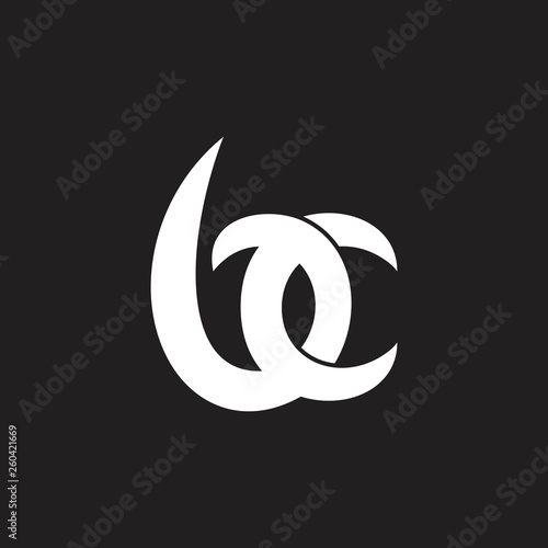 letters bc simple linked logo vector