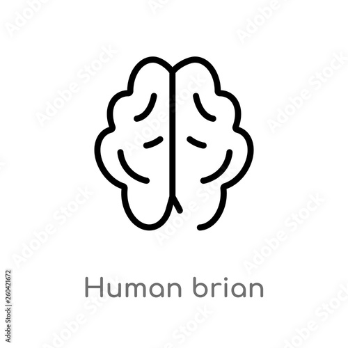 Tableau sur toile outline human brian vector icon