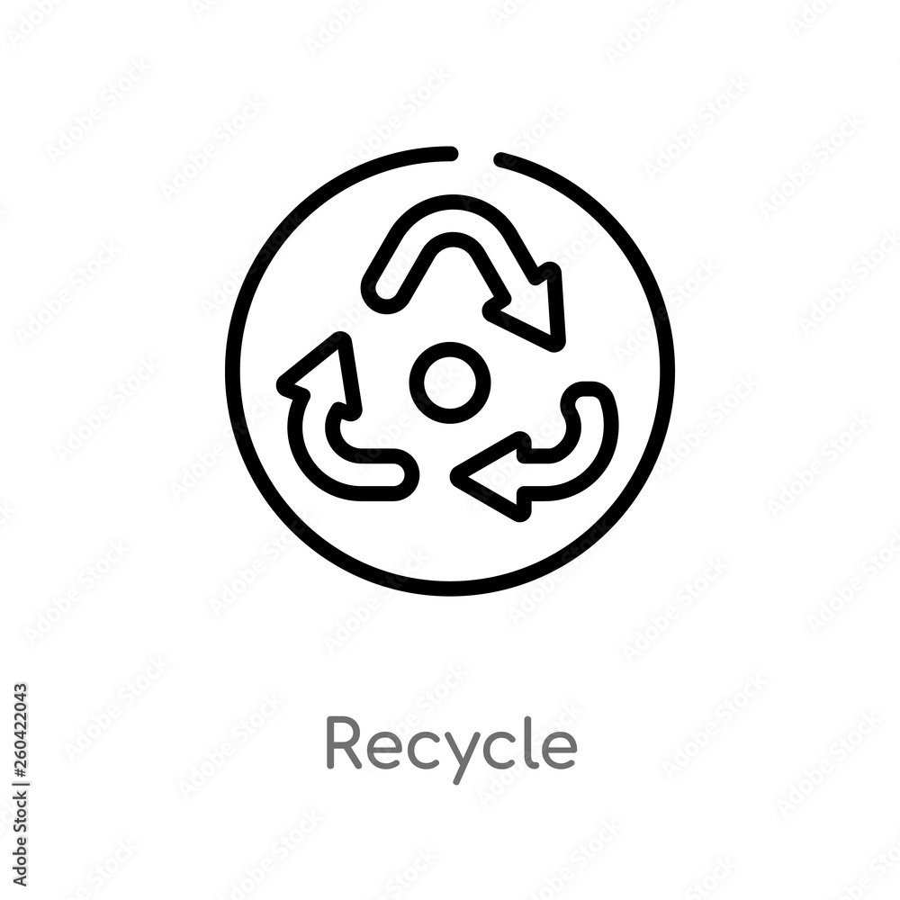 outline recycle vector icon. isolated black simple line element illustration from user interface concept. editable vector stroke recycle icon on white background