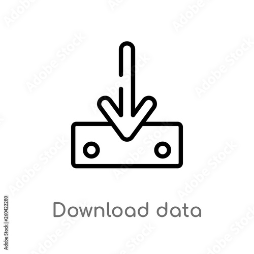 Free Download outline download data vector icon. isolated black simple line element illustration from user interface concept. editable vector stroke download data icon on white background - GFXLoad