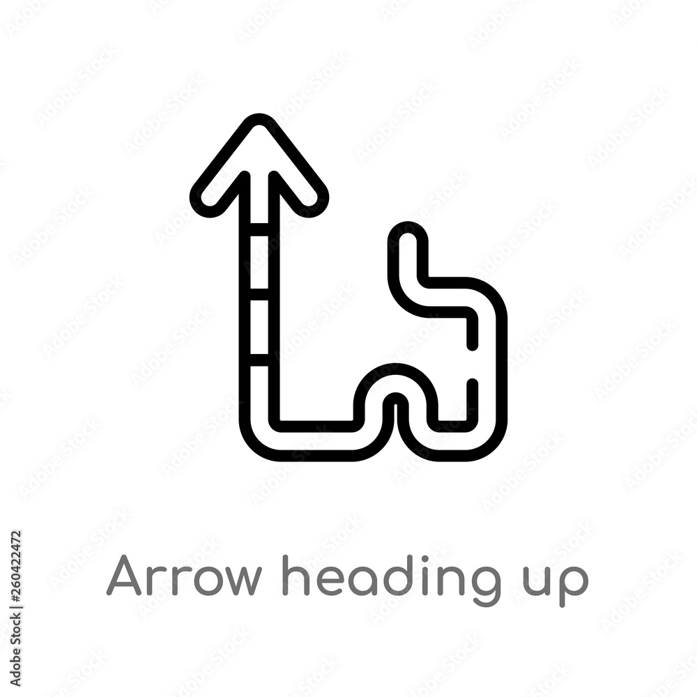 outline arrow heading up vector icon. isolated black simple line element illustration from user interface concept. editable vector stroke arrow heading up icon on white background outline arrow heading up vector icon. isolated black simple line element illustration from user interface concept. editable vector stroke arrow heading up icon on white background