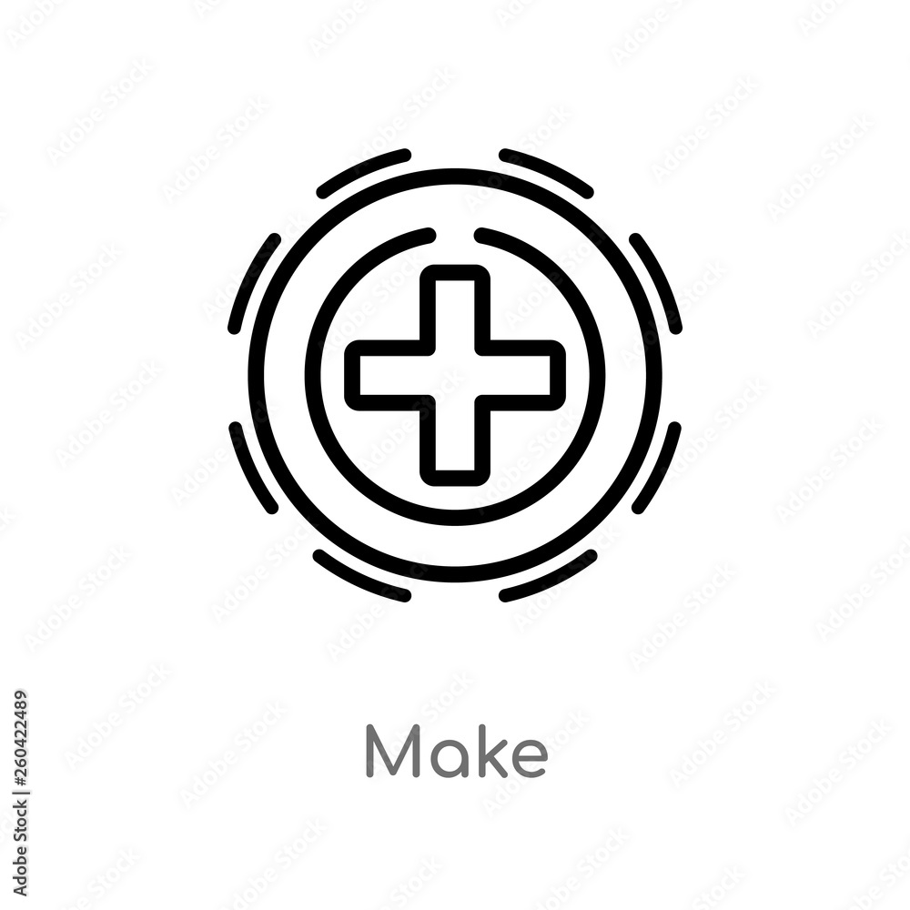 Fototapeta premium outline make vector icon. isolated black simple line element illustration from user interface concept. editable vector stroke make icon on white background