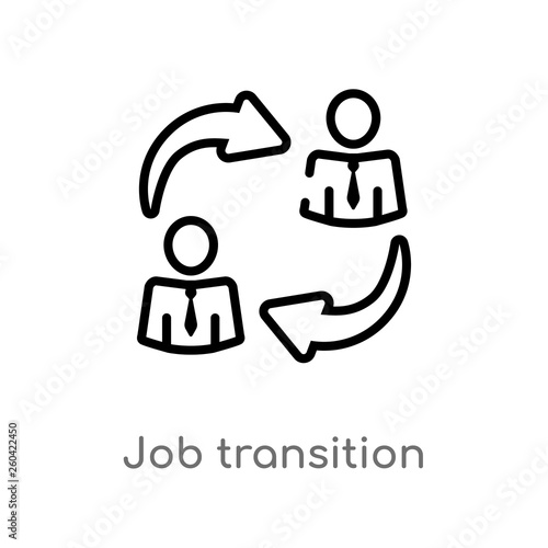 outline job transition vector icon. isolated black simple line element illustration from user interface concept. editable vector stroke job transition icon on white background