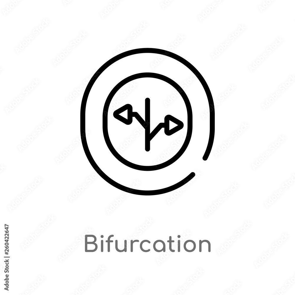outline bifurcation vector icon. isolated black simple line element illustration from user interface concept. editable vector stroke bifurcation icon on white background outline bifurcation vector icon. isolated black simple line element illustration from user interface concept. editable vector stroke bifurcation icon on white background