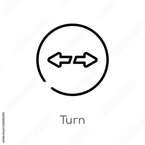 Free Download outline turn vector icon. isolated black simple line element illustration from user interface concept. editable vector stroke turn icon on white background - GFXLoad
