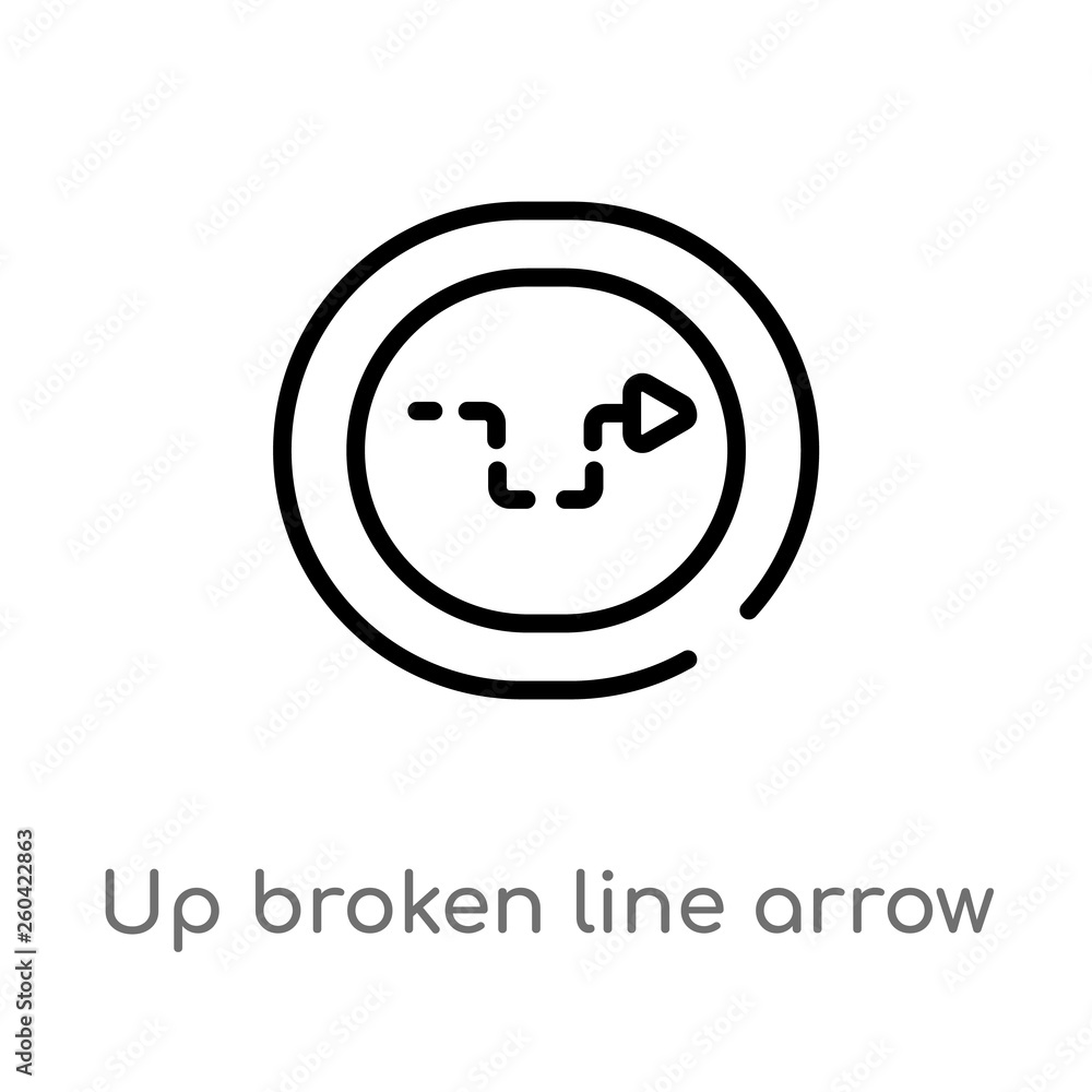 outline up broken line arrow vector icon. isolated black simple line element illustration from user interface concept. editable vector stroke up broken line arrow icon on white background outline up broken line arrow vector icon. isolated black simple line element illustration from user interface concept. editable vector stroke up broken line arrow icon on white background