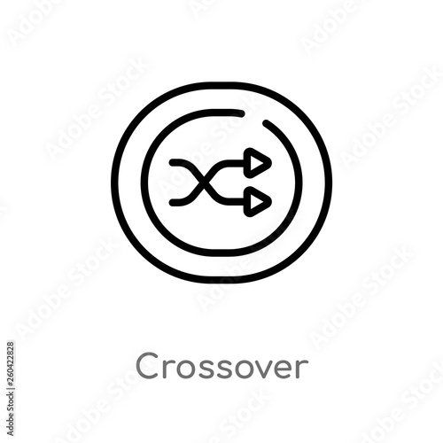 outline crossover vector icon. isolated black simple line element illustration from user interface concept. editable vector stroke crossover icon on white background