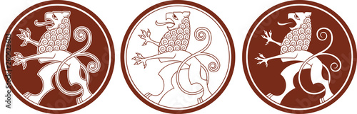 Vector Mythologie clipart. Heraldic Gryphon.