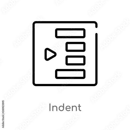 Fotografia outline indent vector icon