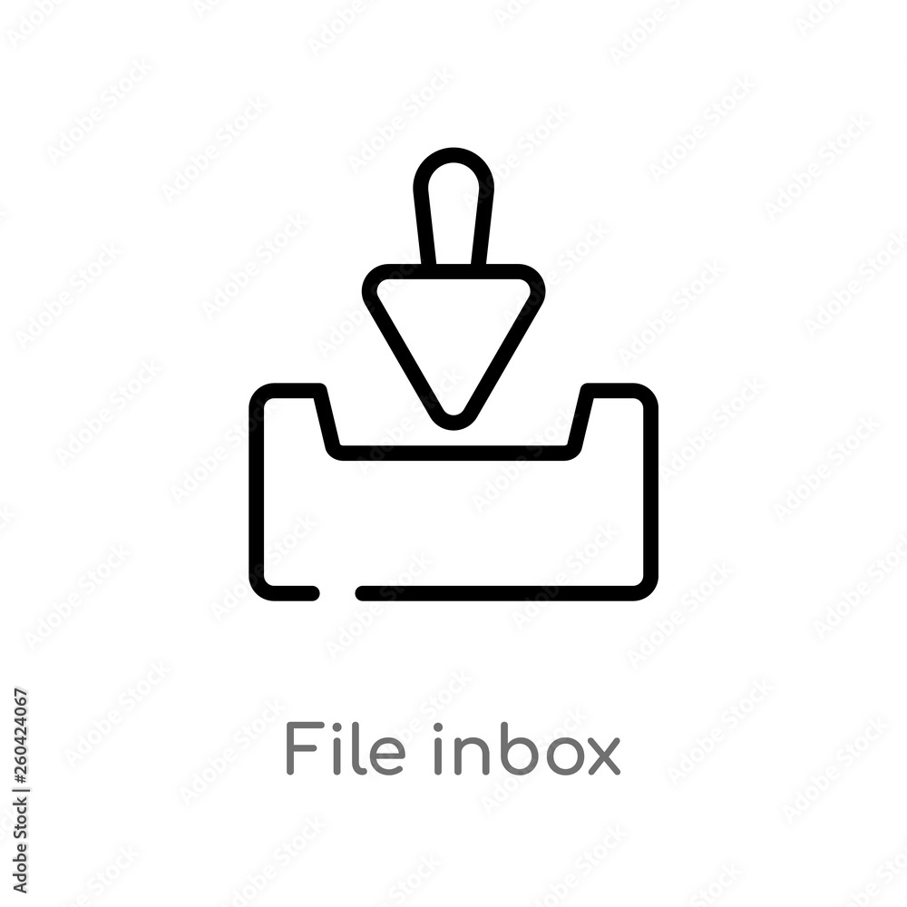 outline file inbox vector icon. isolated black simple line element illustration from user interface concept. editable vector stroke file inbox icon on white background outline file inbox vector icon. isolated black simple line element illustration from user interface concept. editable vector stroke file inbox icon on white background
