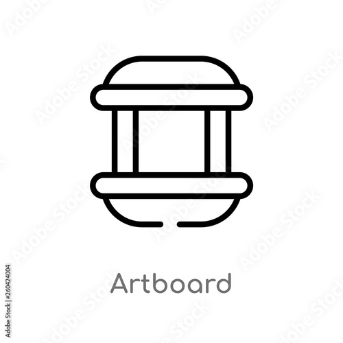 outline artboard vector icon. isolated black simple line element illustration from user interface concept. editable vector stroke artboard icon on white background