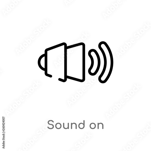 outline sound on vector icon. isolated black simple line element illustration from user interface concept. editable vector stroke sound on icon on white background