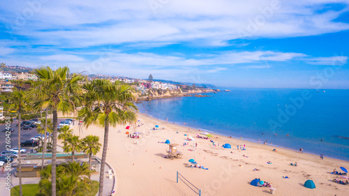 Canvas Print Aerial Views of California Beach Town