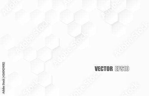 Abstract. Hexagon paper geometric. white Background ,light and shadow .Vector.