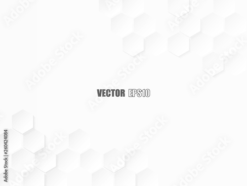 Abstract. Hexagon paper geometric. white Background ,light and shadow .Vector.