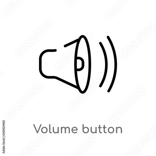 outline volume button vector icon. isolated black simple line element illustration from user interface concept. editable vector stroke volume button icon on white background