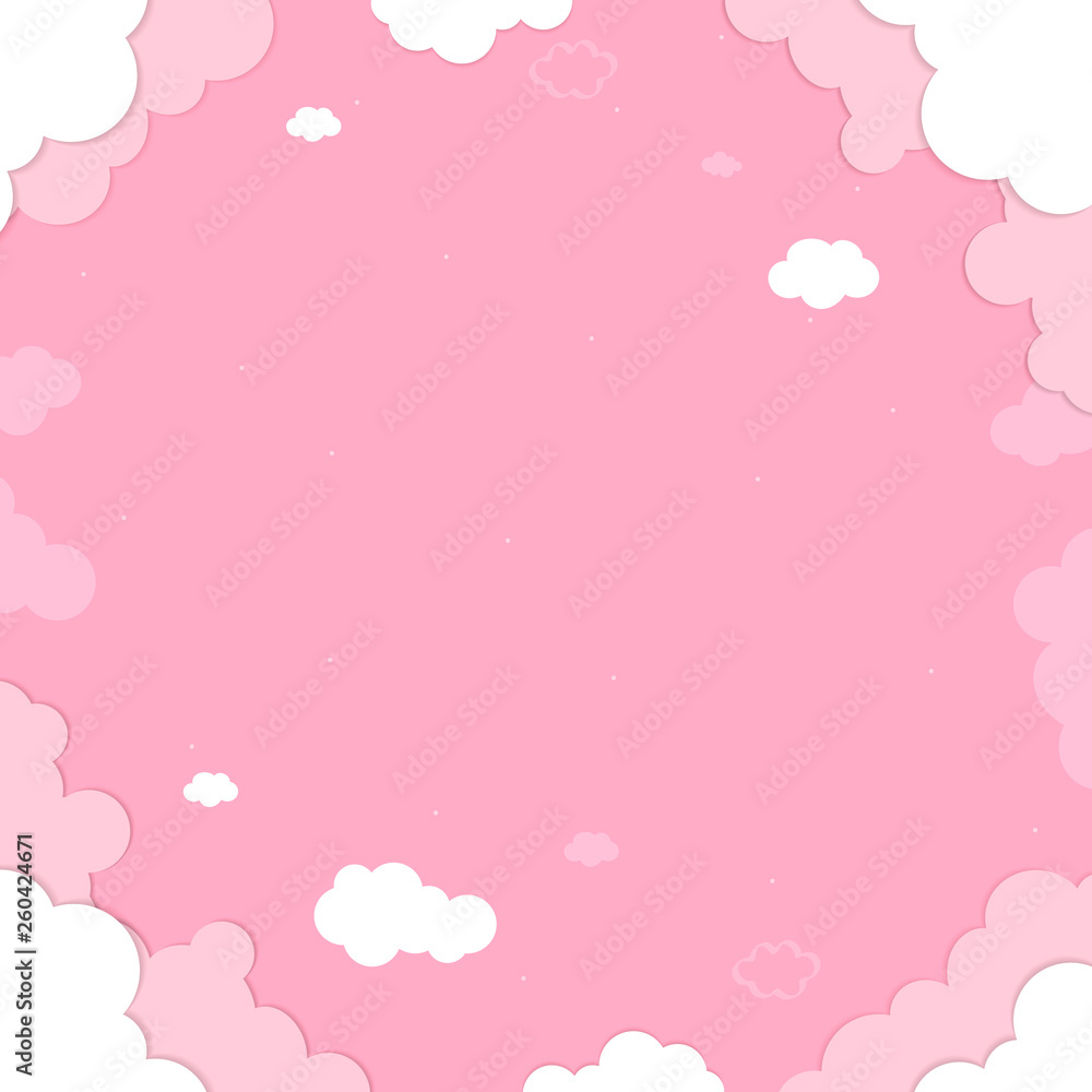 Cloudy pink sky background