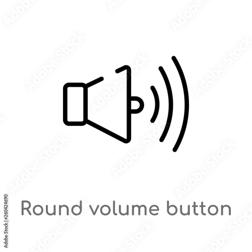 outline round volume button vector icon. isolated black simple line element illustration from user interface concept. editable vector stroke round volume button icon on white background