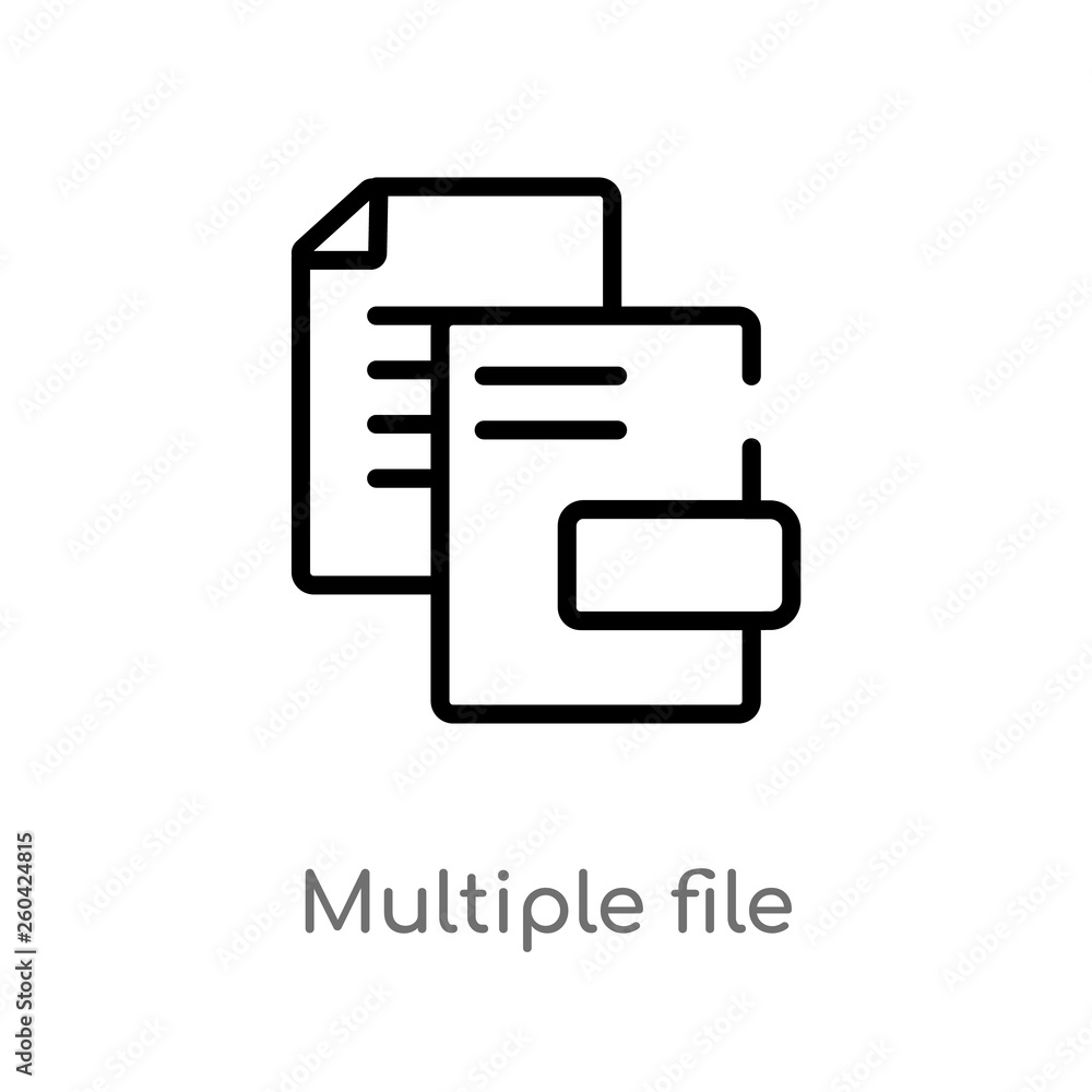 outline multiple file vector icon. isolated black simple line element illustration from user interface concept. editable vector stroke multiple file icon on white background outline multiple file vector icon. isolated black simple line element illustration from user interface concept. editable vector stroke multiple file icon on white background