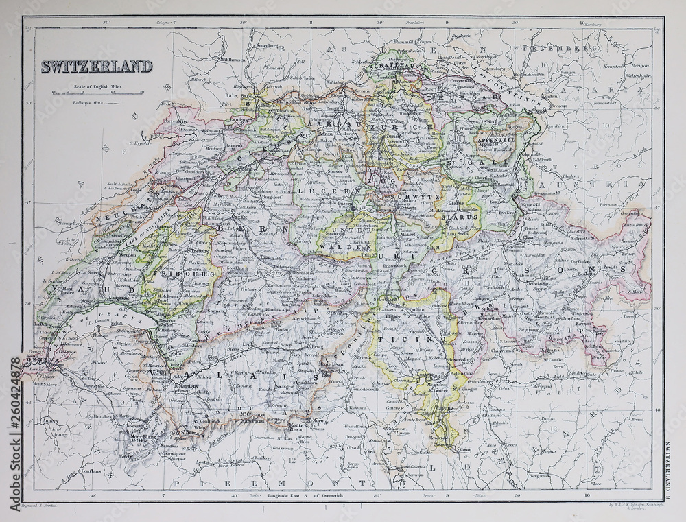 Obraz premium Old map. Engraving image