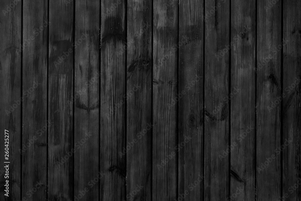 Naklejka premium Black and white wood plank texture and wallpaper. Abstract wooden background.