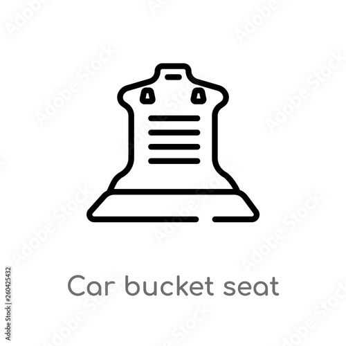 outline car bucket seat vector icon. isolated black simple line element illustration from car parts concept. editable vector stroke car bucket seat icon on white background